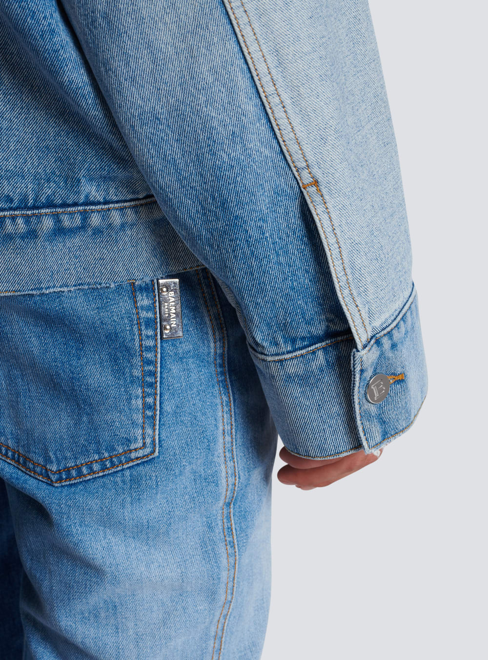 Men's Balmain Reverse Cut Denim Jackets Blue | USA 2gVAvLHl