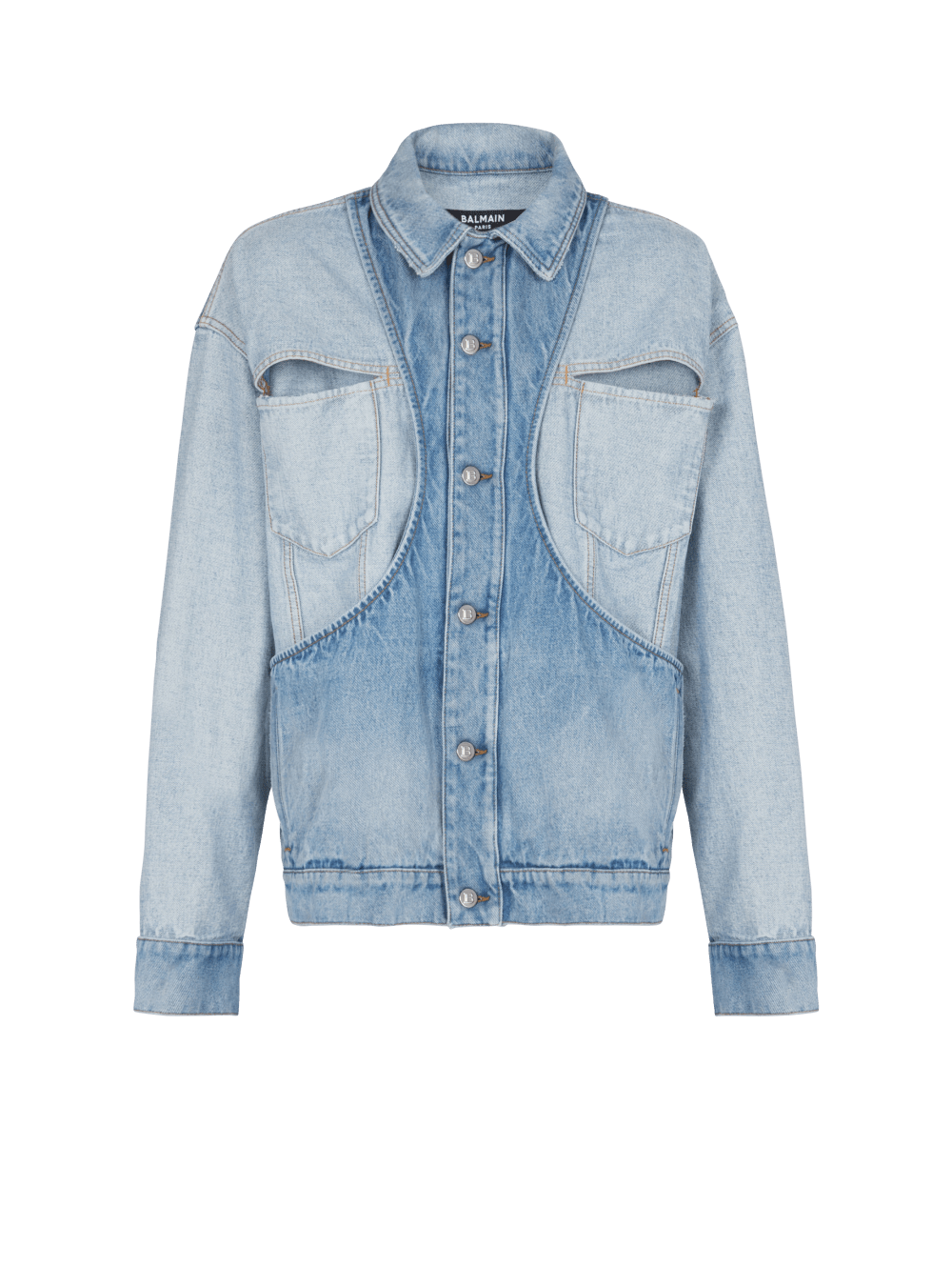 Men\'s Balmain Reverse Cut Denim Jackets Blue | USA 2gVAvLHl