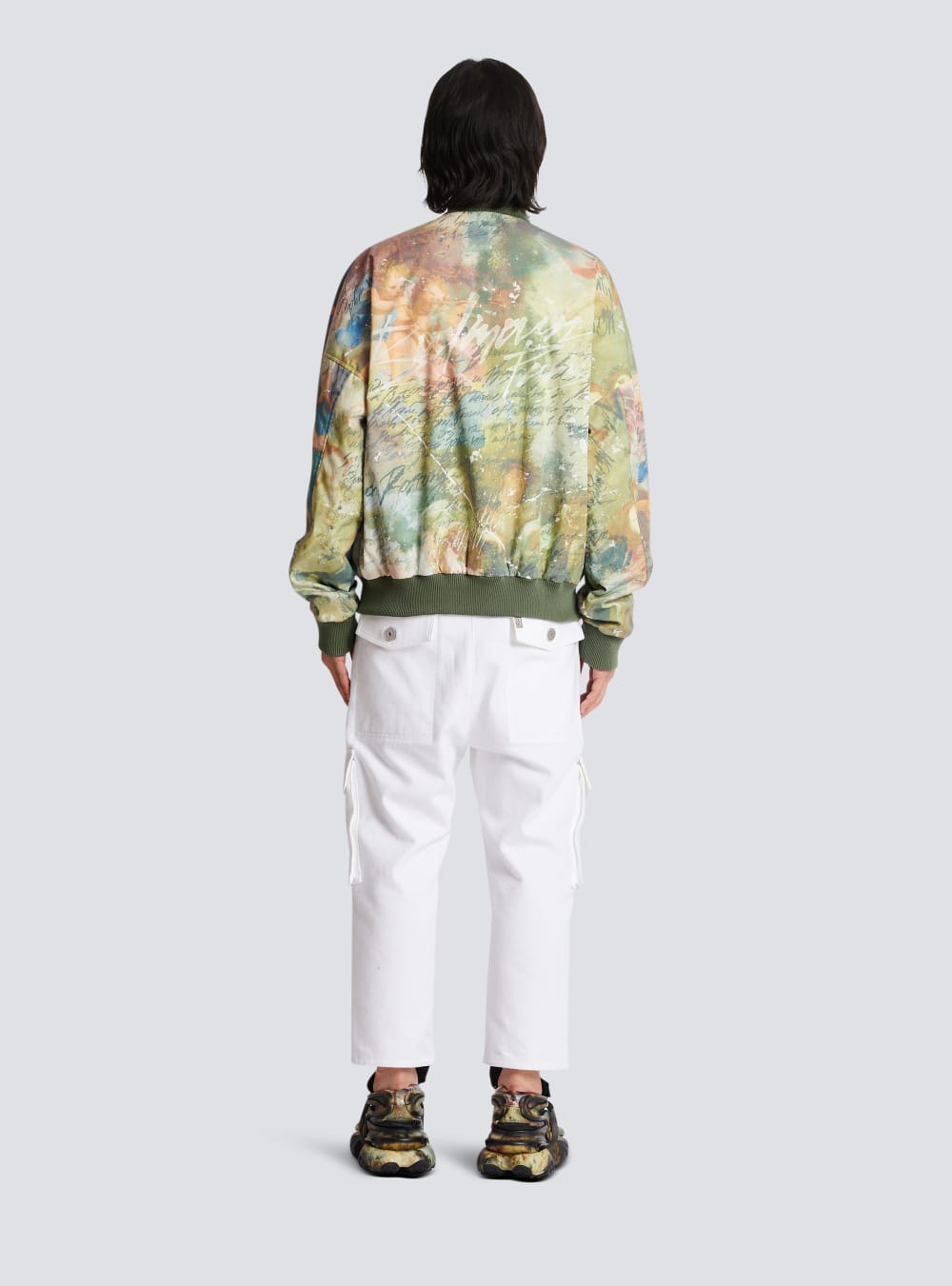 Men's Balmain Sky Print Reversible Bomber Jackets Multicolor | USA tf6EUp4m