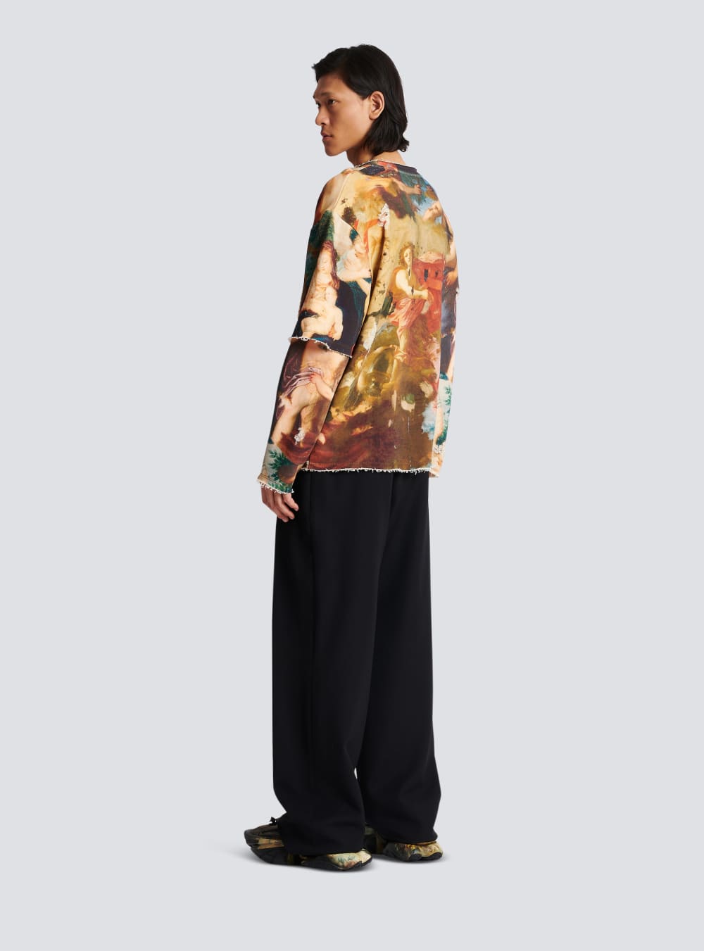 Men's Balmain Sky Print Trompe-l'oeil Sweatshirts Multicolor | USA F7DES4YE