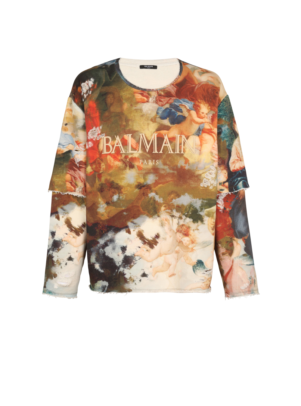 Men\'s Balmain Sky Print Trompe-l\'oeil Sweatshirts Multicolor | USA F7DES4YE