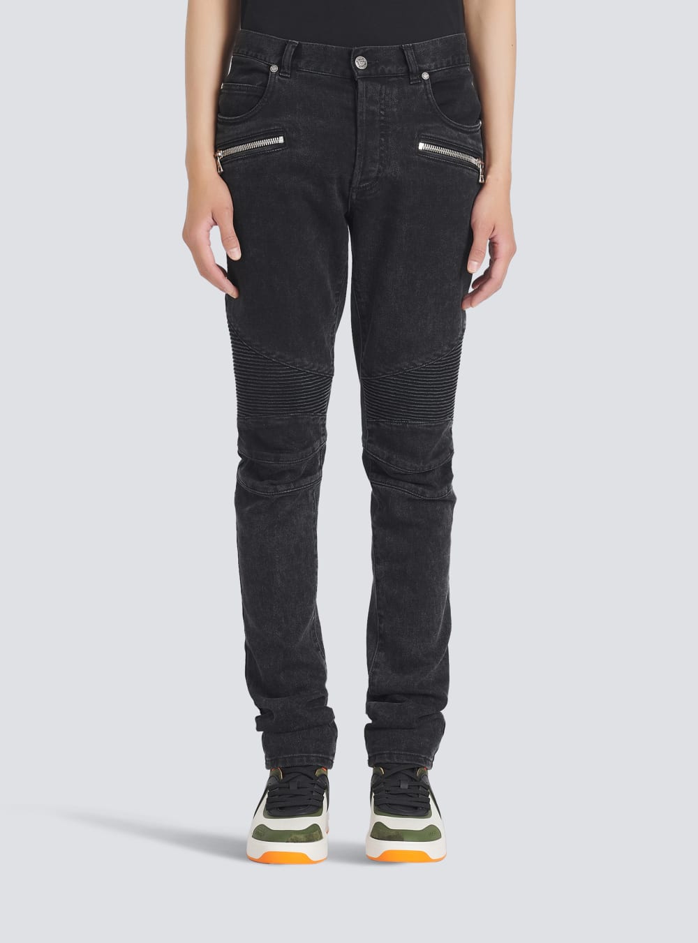 Men's Balmain Slim Cut Cotton Jeans Black | USA fEOqaPxz