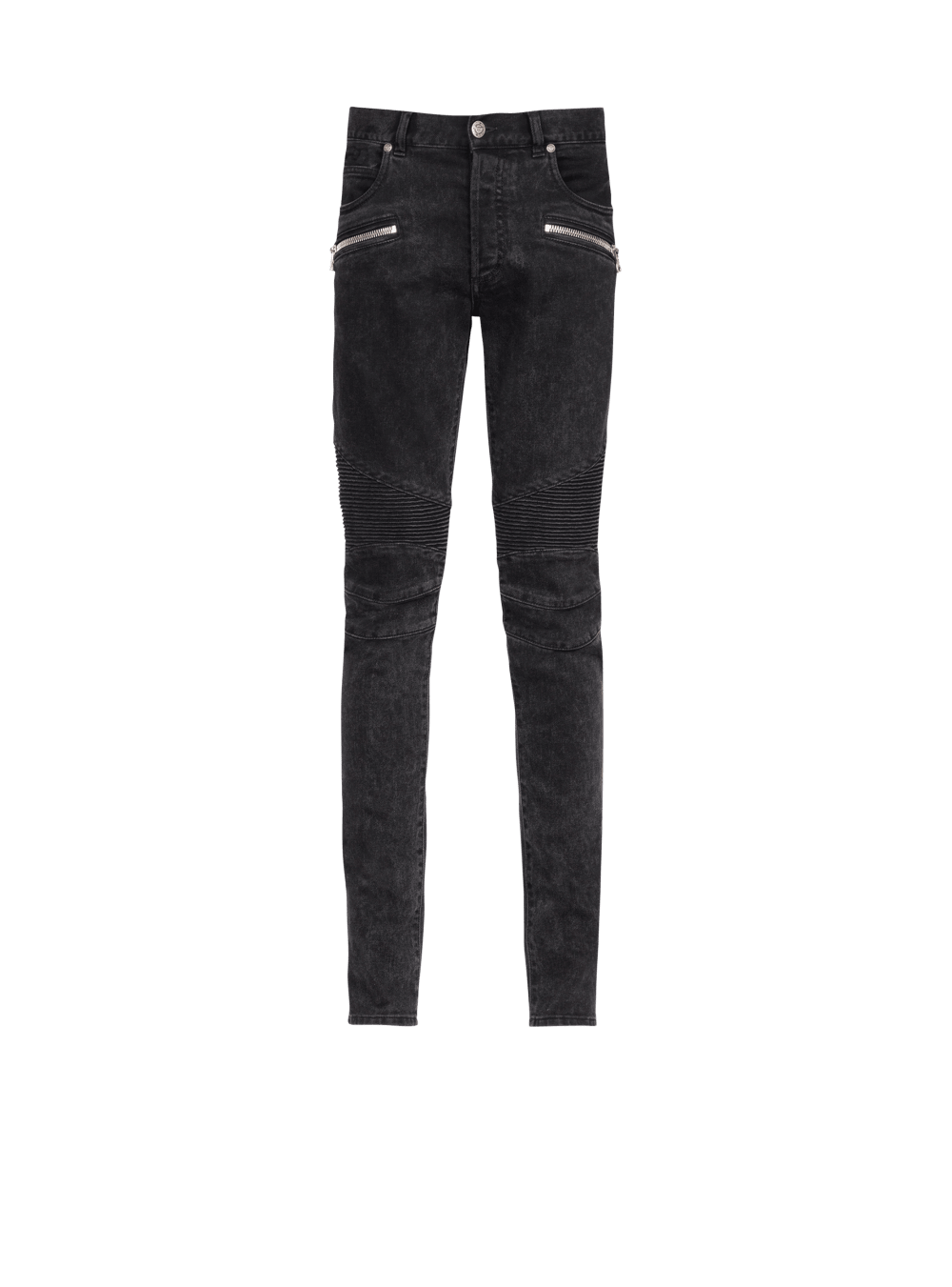 Men\'s Balmain Slim Cut Cotton Jeans Black | USA fEOqaPxz