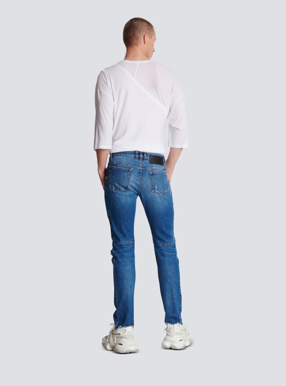 Men's Balmain Slim-fit Cotton Jeans Blue | USA 85IbdscI