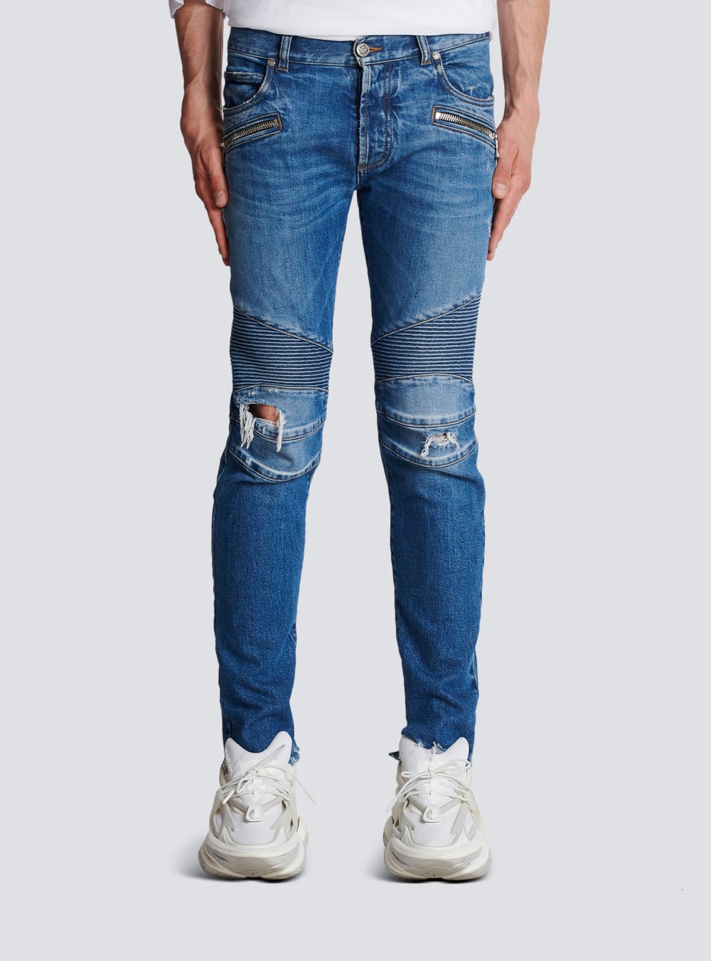 Men's Balmain Slim-fit Cotton Jeans Blue | USA 85IbdscI