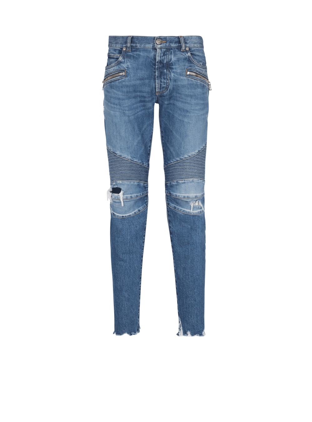 Men\'s Balmain Slim-fit Cotton Jeans Blue | USA 85IbdscI