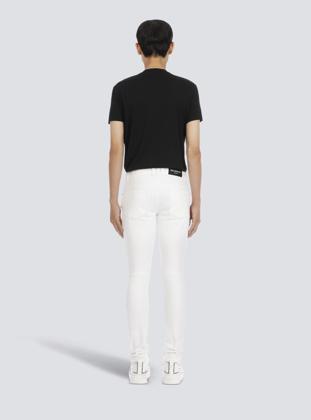 Men's Balmain Slim-fit Cotton Jeans White | USA 0aB6jN8p