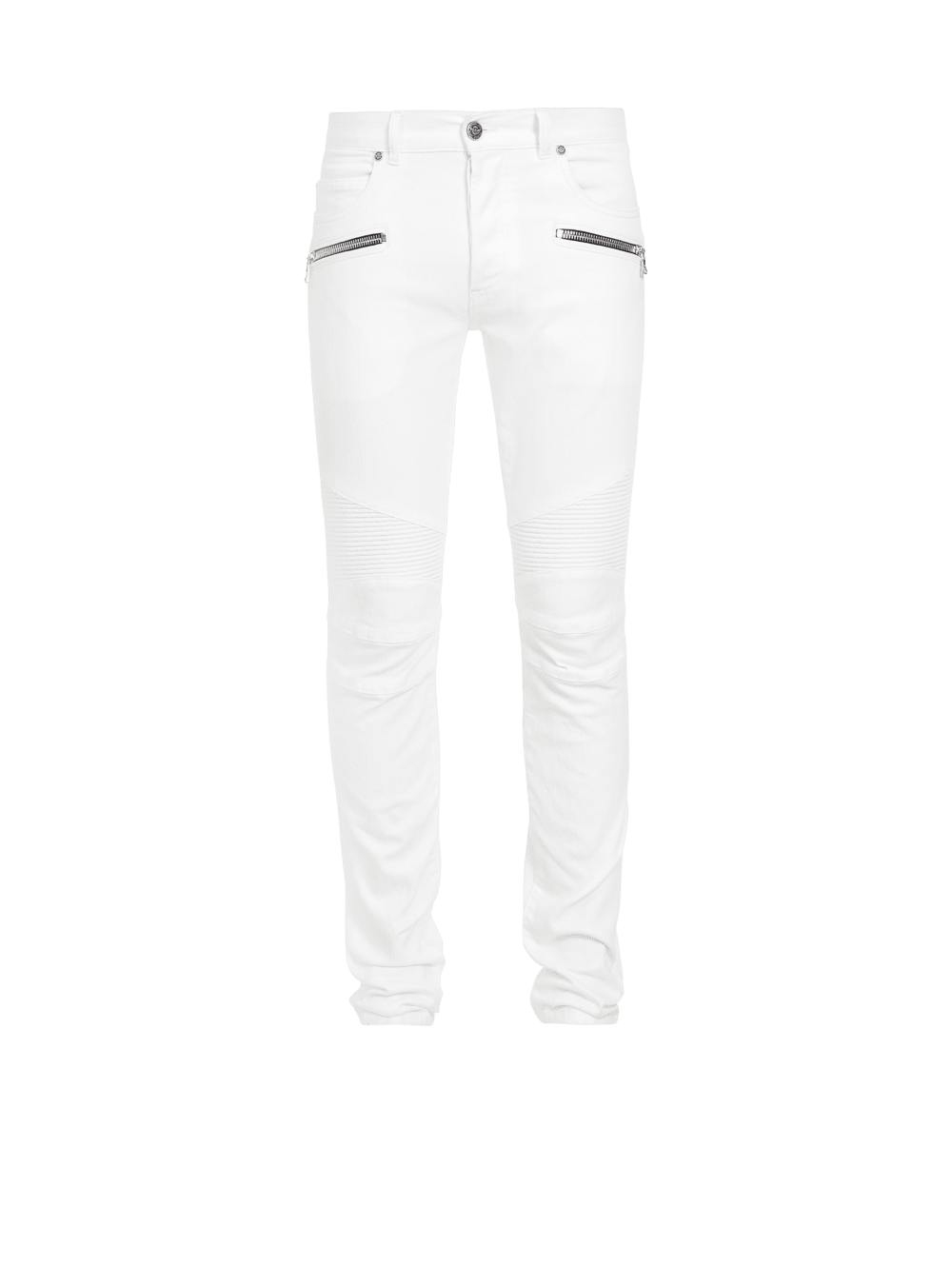 Men\'s Balmain Slim-fit Cotton Jeans White | USA 0aB6jN8p