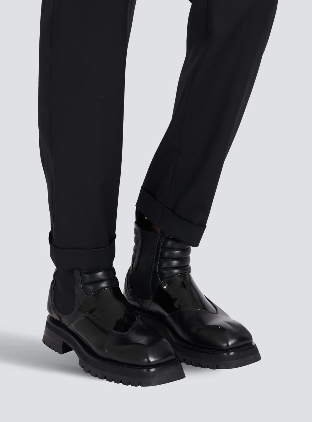 Men's Balmain Smooth Leather Army Phil Boots Black | USA crMIyfgq