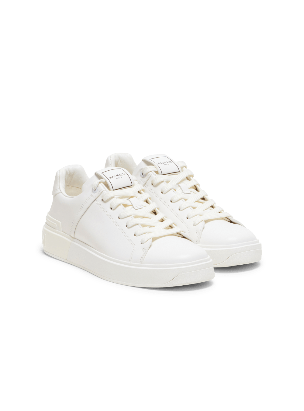 Men's Balmain Smooth Leather B-Court Sneakers White | USA S8DjY0DK