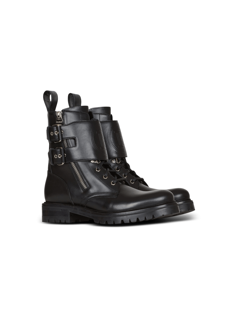 Men's Balmain Smooth Leather Phil Ranger Ankle Boots Black | USA ZGzv9Jgu