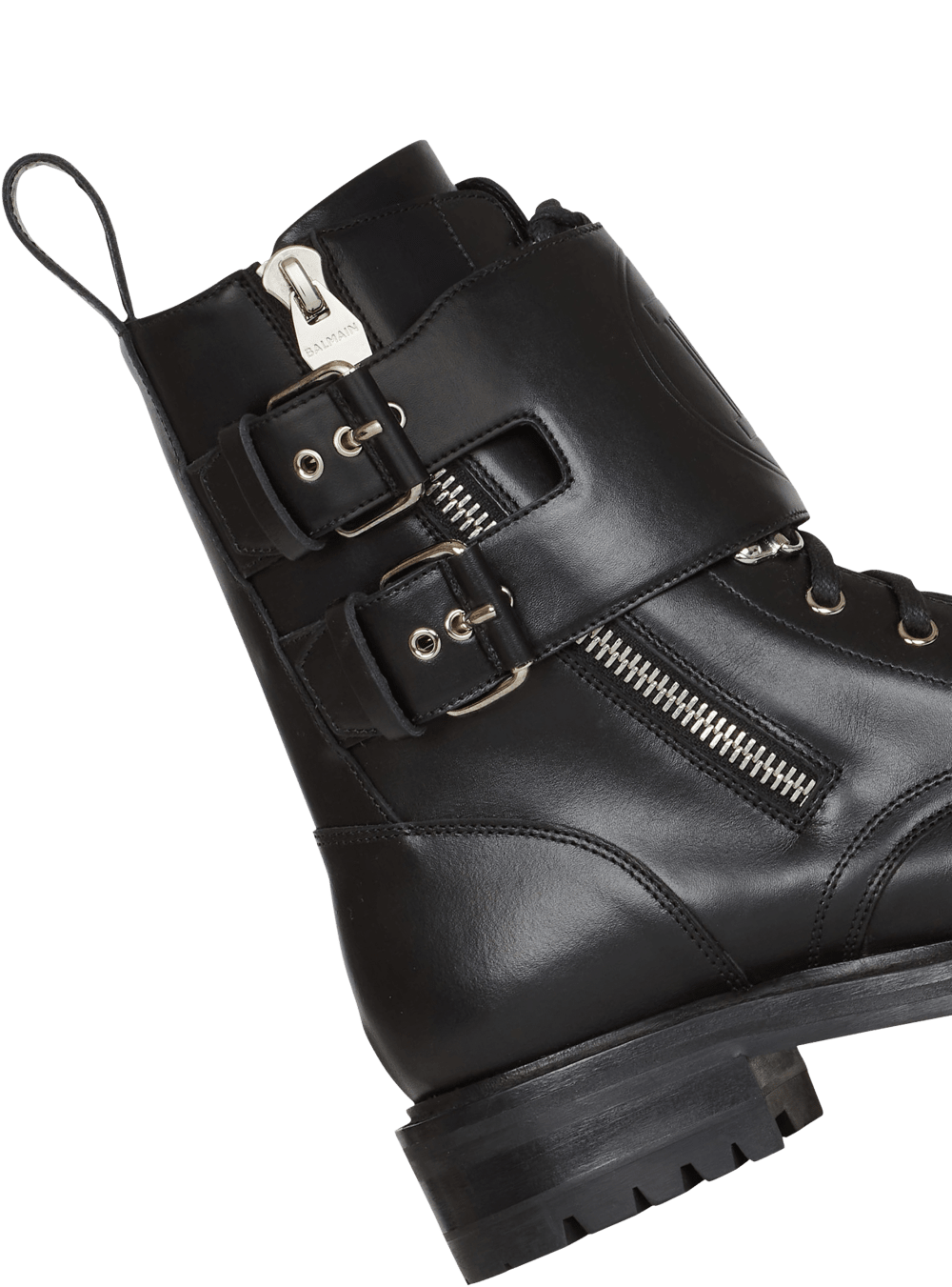 Men's Balmain Smooth Leather Phil Ranger Ankle Boots Black | USA ZGzv9Jgu