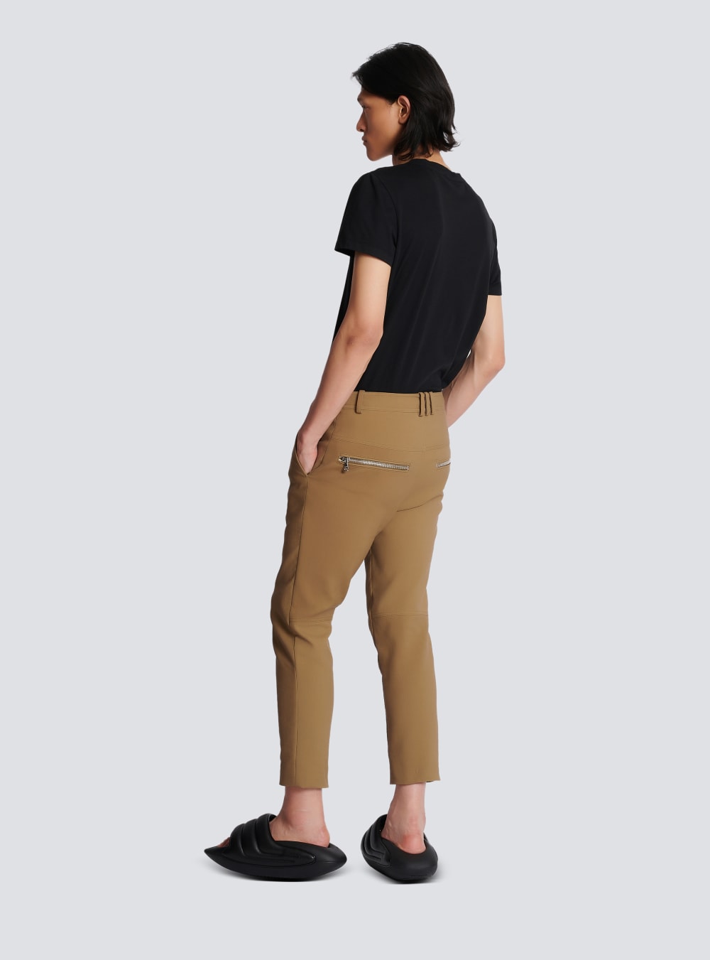 Men's Balmain Straight Cotton Cargo Trousers Beige | USA r50FmLF1