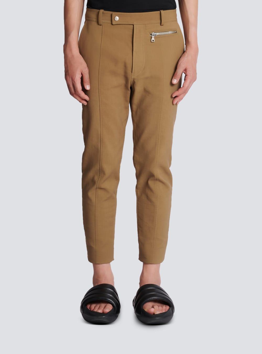 Men's Balmain Straight Cotton Cargo Trousers Beige | USA r50FmLF1