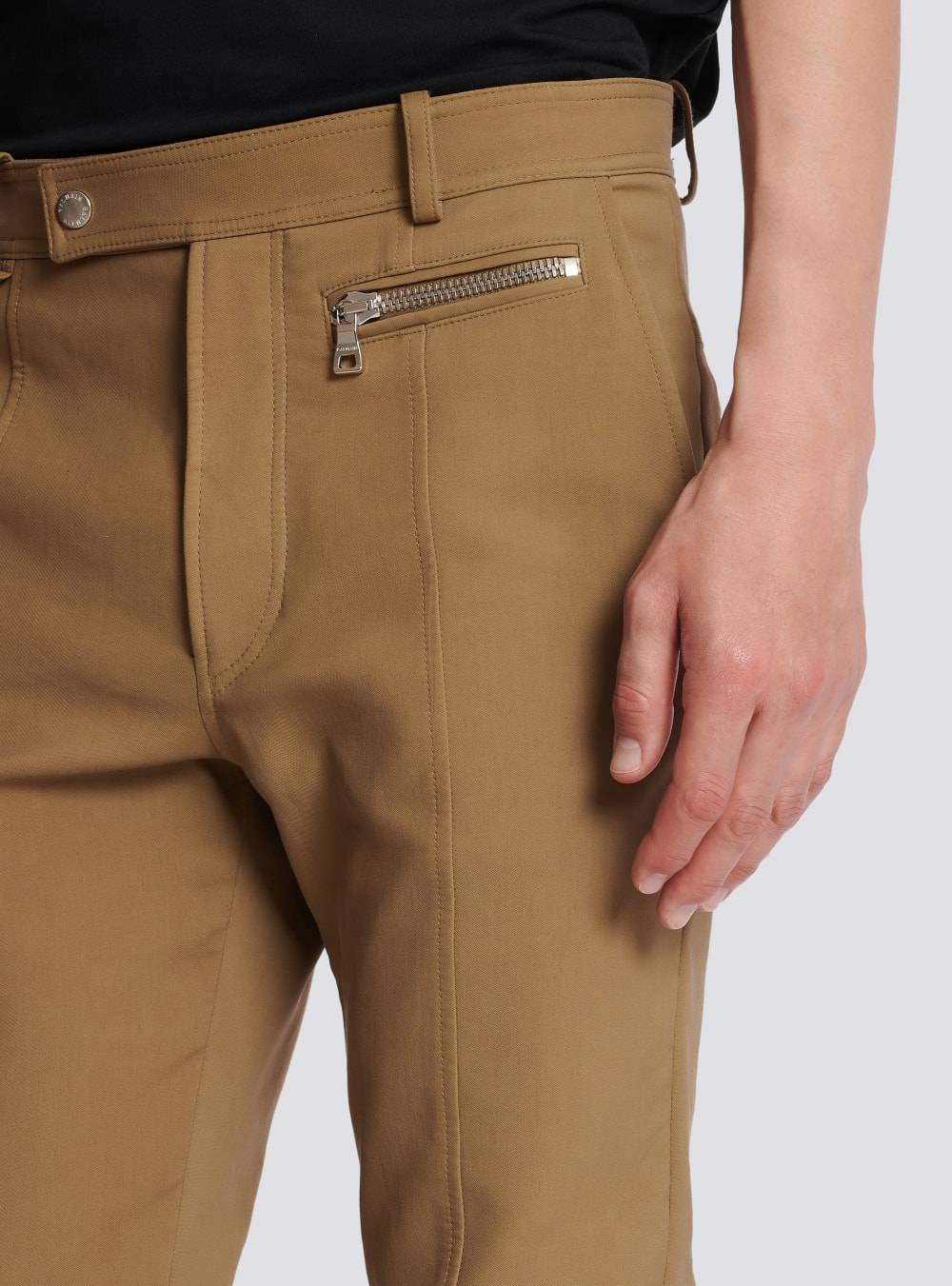 Men's Balmain Straight Cotton Cargo Trousers Beige | USA r50FmLF1