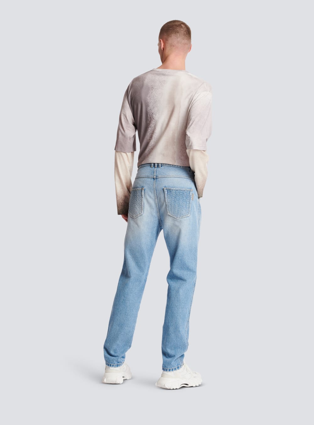 Men's Balmain Straight Cut Cotton Jeans Blue | USA StYJktyi