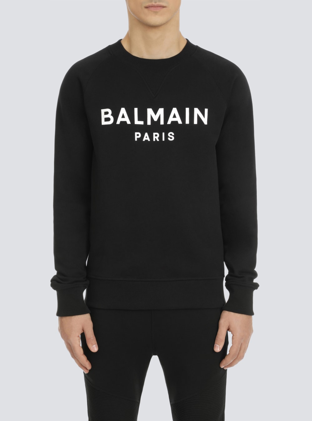 Men's Balmain Sweatshirt In Eco-responsible Cotton With Metallic Logo Print Sweatshirts Black | USA Q8EqcXFY