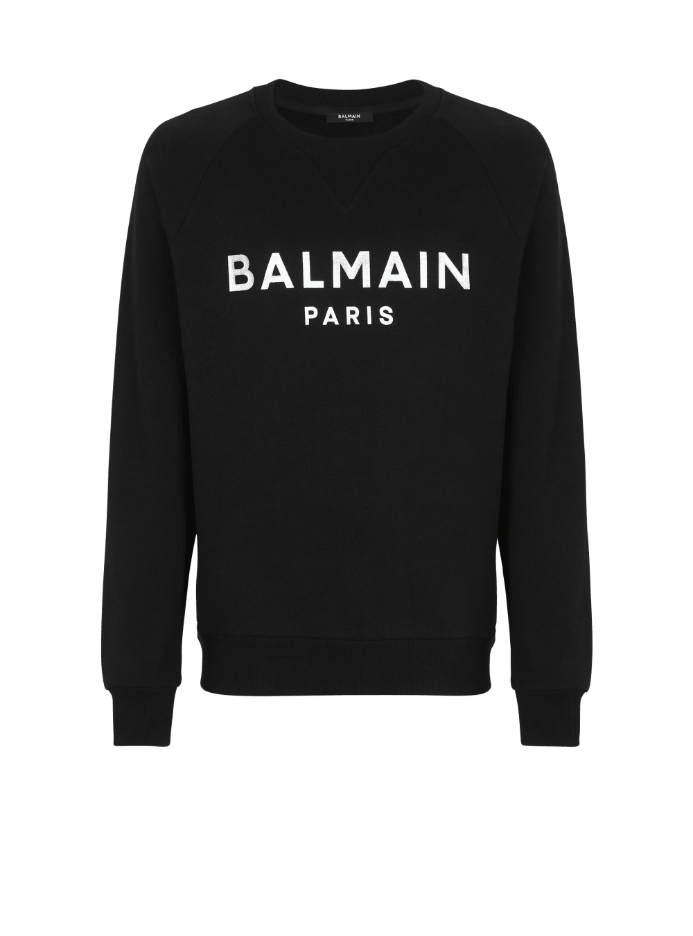 Men\'s Balmain Sweatshirt In Eco-responsible Cotton With Metallic Logo Print Sweatshirts Black | USA Q8EqcXFY