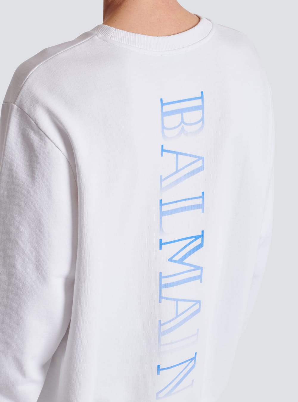 Men's Balmain Sweatshirt With Rubber Patch Sweatshirts White | USA OXxfWO7j