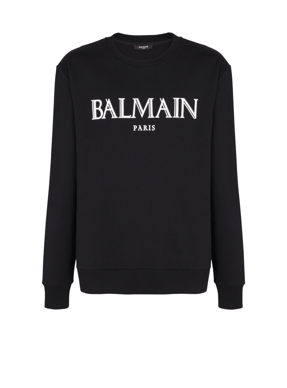 Men\'s Balmain Sweatshirt With Rubber Roman Logo Sweatshirts Black | USA p4SEPV2Z