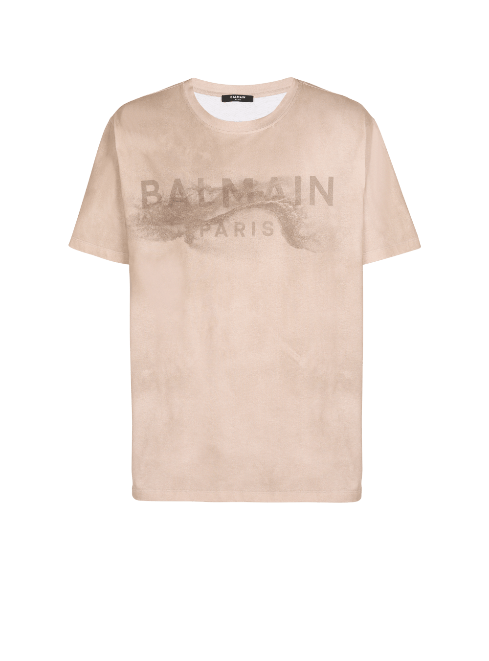 Men\'s Balmain T-shirt In Eco-responsible Cotton With Paris Desert Logo T Shirts Beige | USA k0mFJebp