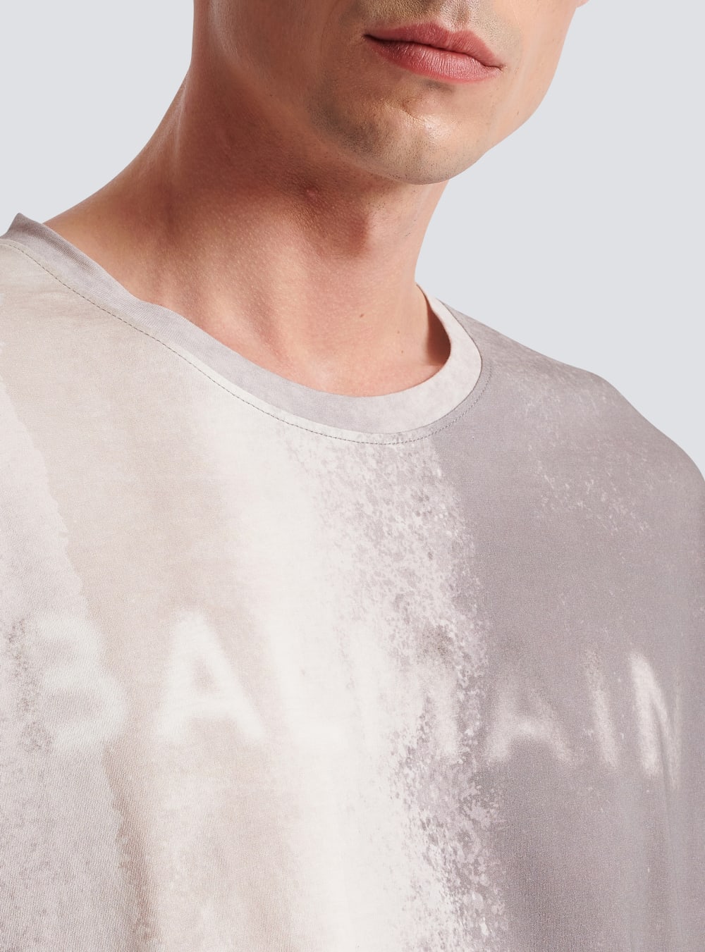 Men's Balmain T-shirt In Eco-responsible Cotton With Print T Shirts Grey | USA ssDtecOT