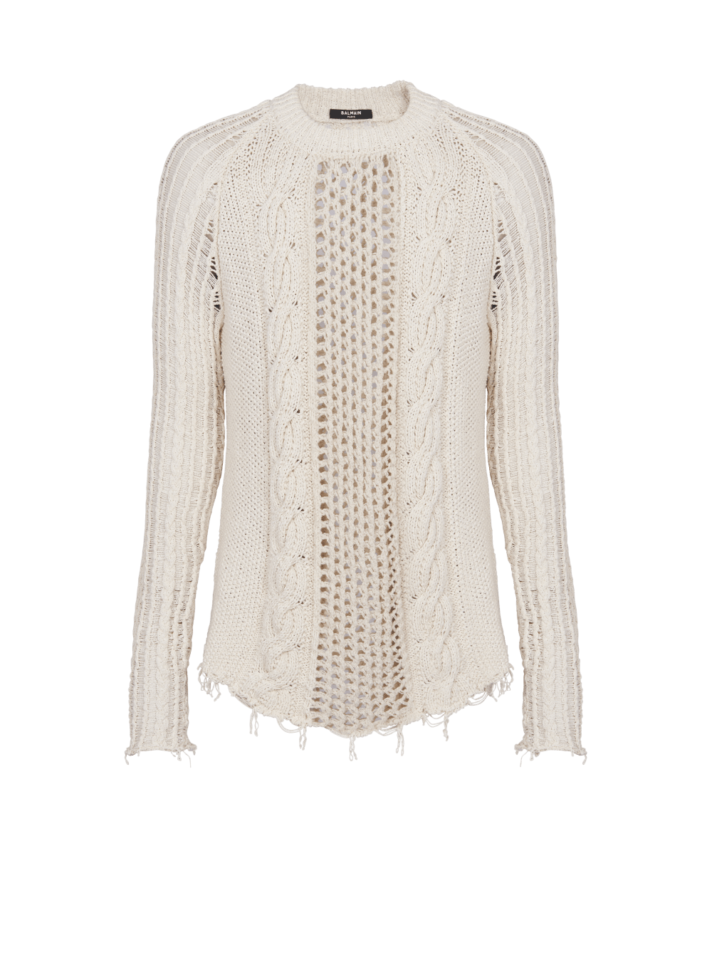 Men\'s Balmain Unstructured Knitted Jumpers Beige | USA 7qyB41dZ