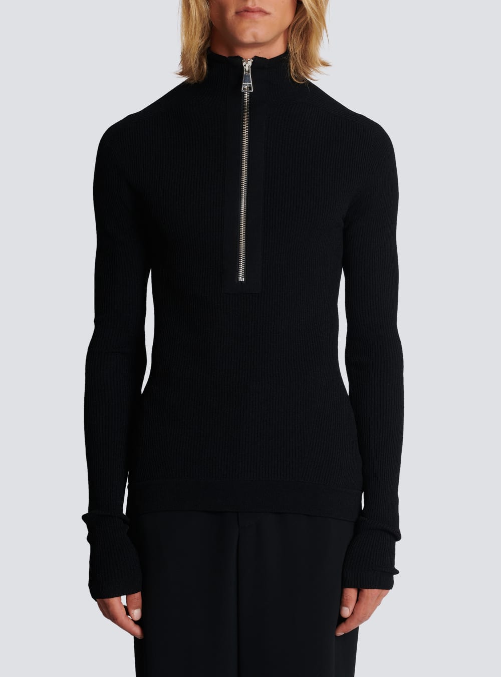 Men's Balmain Wool Jumpers Black | USA QbI77hKz