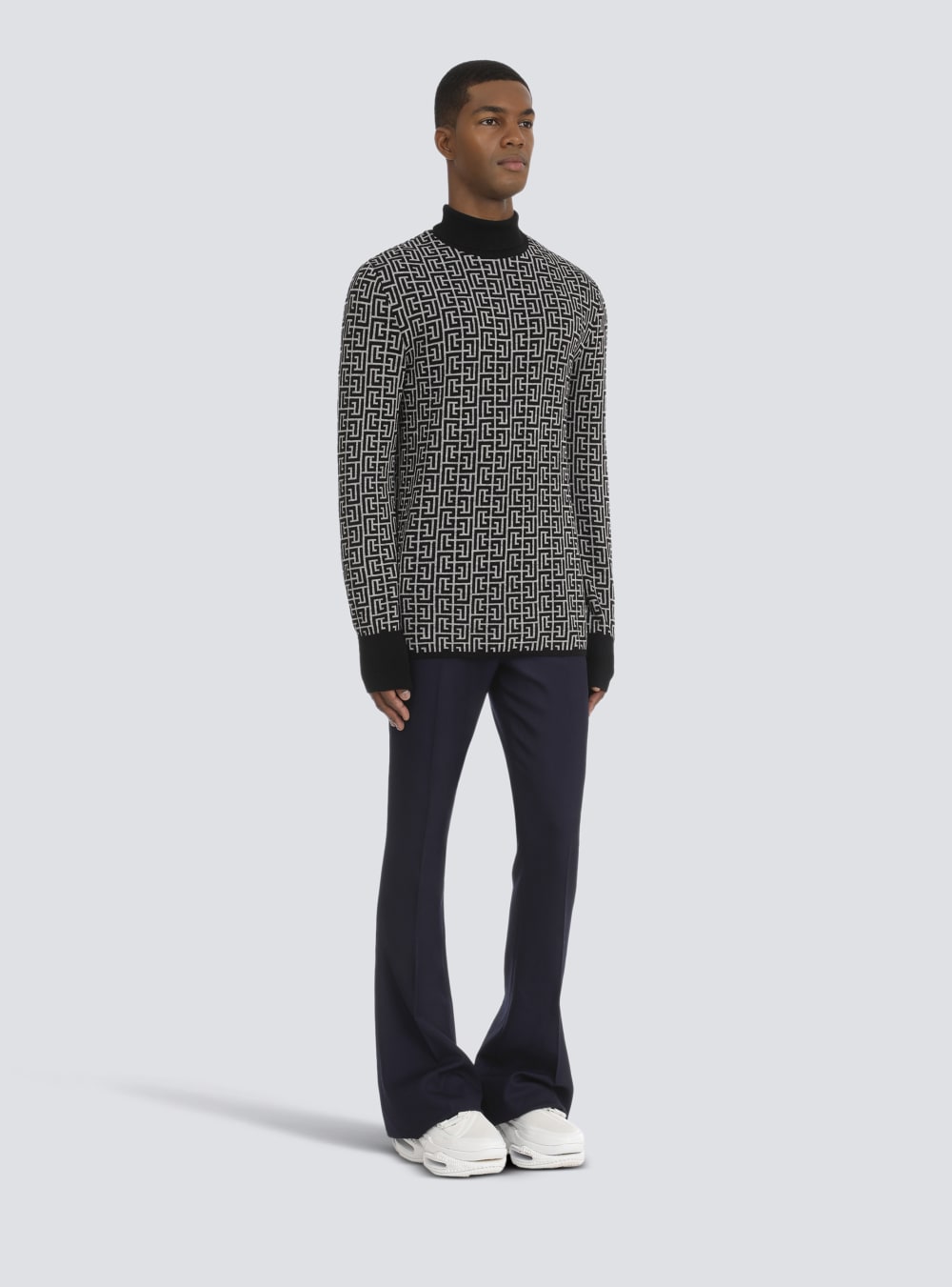 Men's Balmain Wool Turtleneck Sweaters Black | USA YRPxAcGn