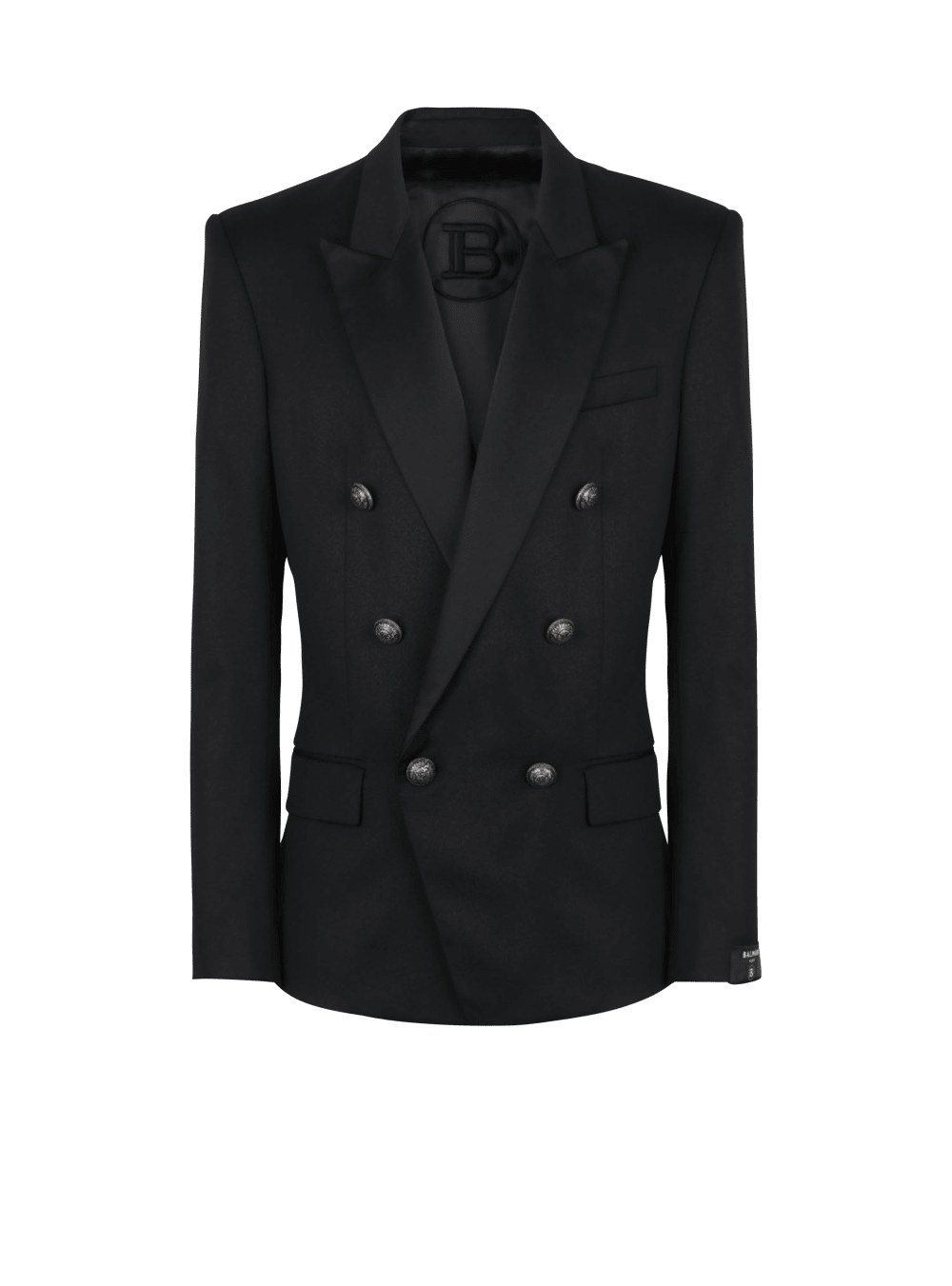 Men\'s Balmain Wool With Double-breasted Silver-tone Buttoned Fastening Blazers Black | USA 3x6UkYXN