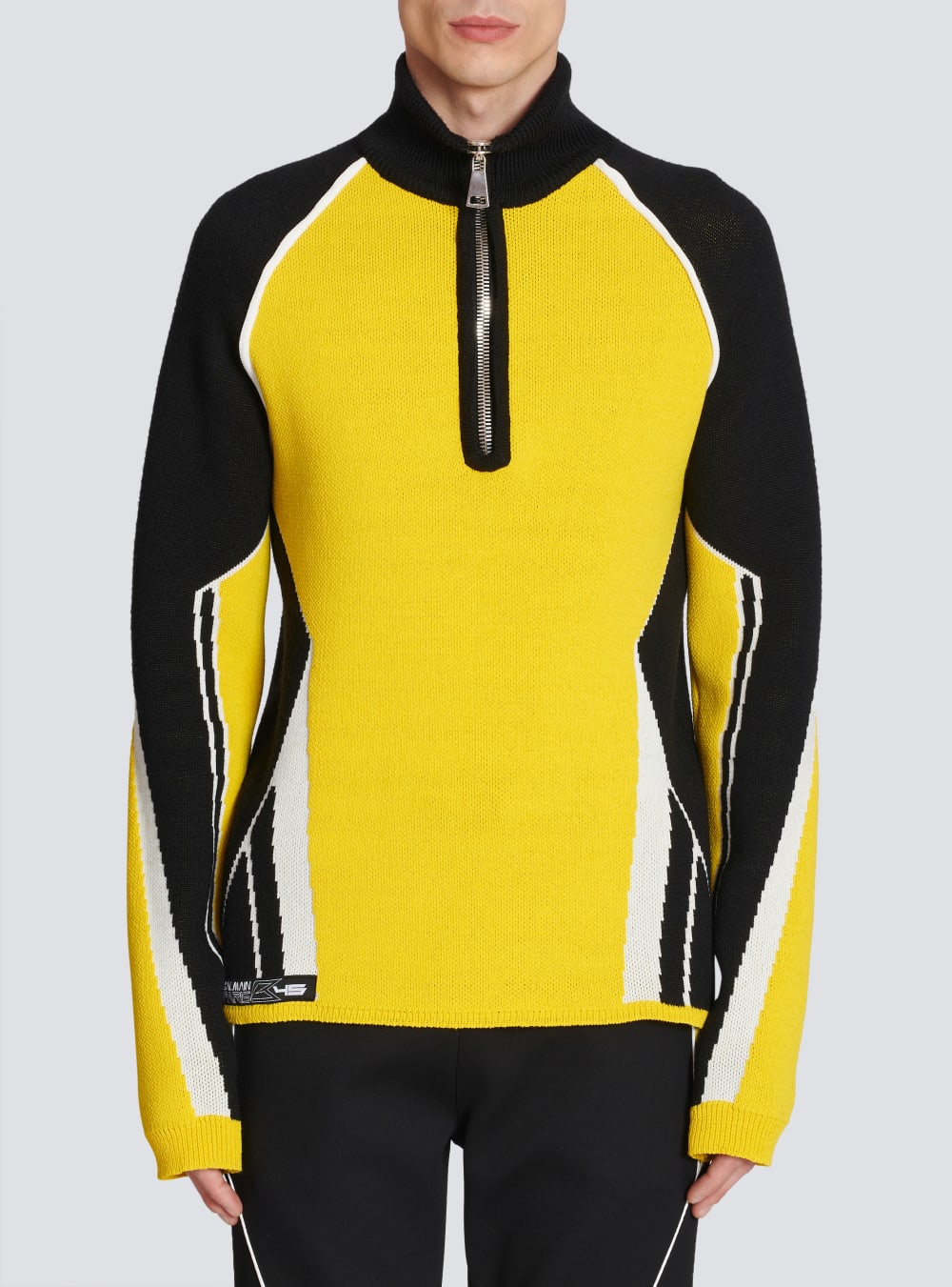 Men's Balmain Wool With Embroidered Logo Jumpers Yellow | USA l3yw1SDK