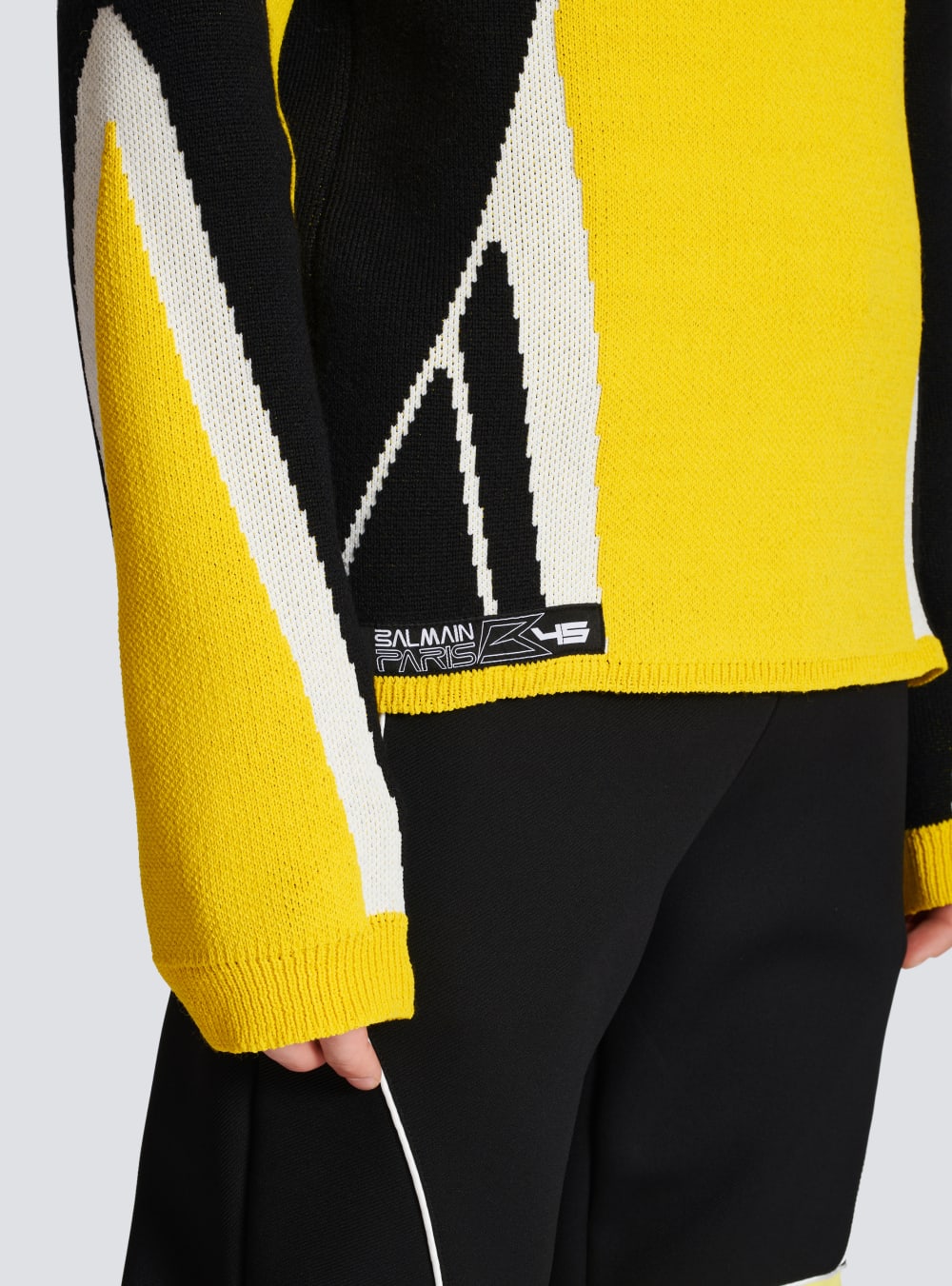 Men's Balmain Wool With Embroidered Logo Jumpers Yellow | USA l3yw1SDK