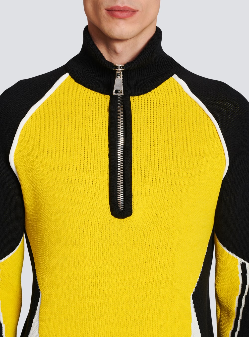 Men's Balmain Wool With Embroidered Logo Jumpers Yellow | USA l3yw1SDK