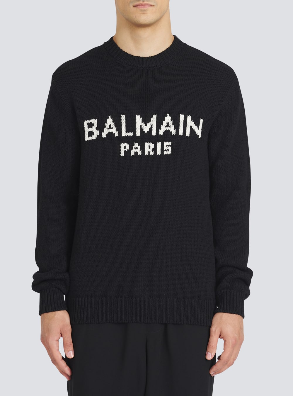 Men's Balmain Wool With Logo Jumpers Black | USA rNmlEsAH