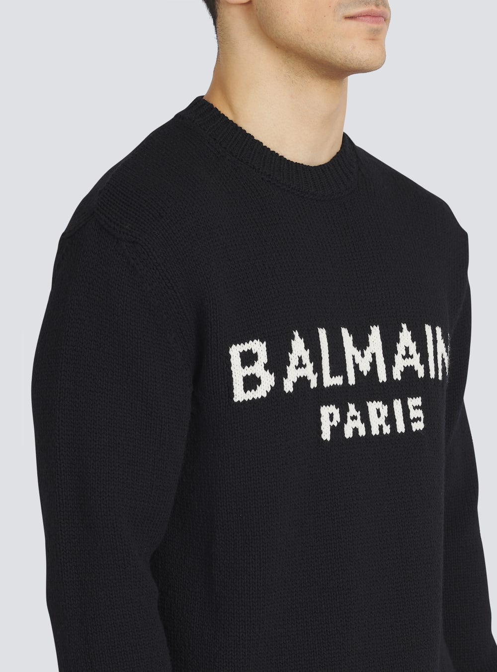 Men's Balmain Wool With Logo Jumpers Black | USA rNmlEsAH