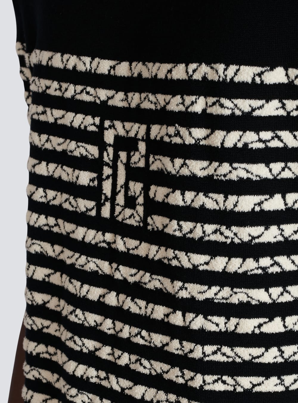 Men's Balmain Wool With Marbled Stripes T Shirts Black | USA NLAmWypJ