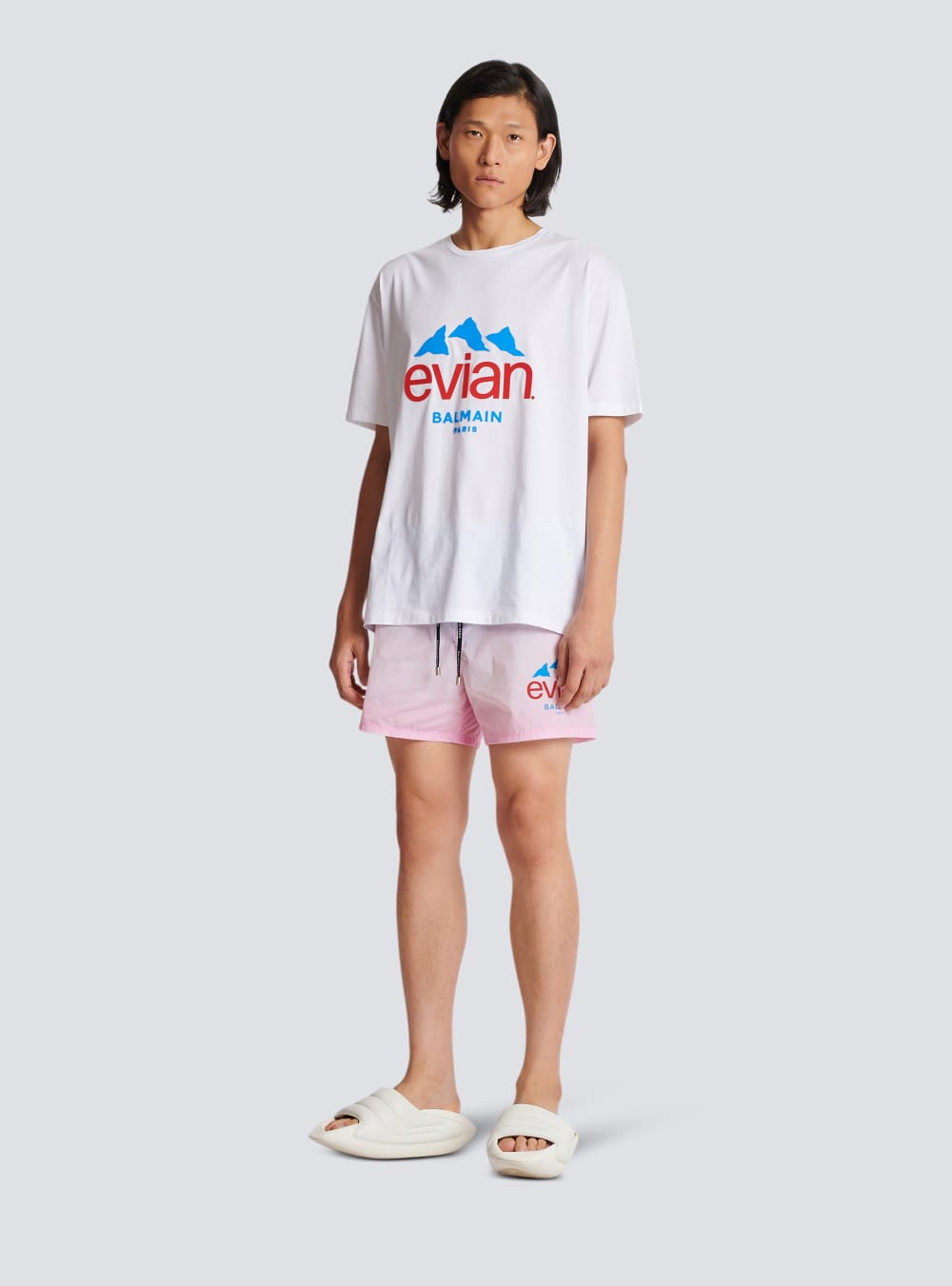 Men's Balmain X Evian-gradient Swim Shorts Multicolor | USA I8onR8lC