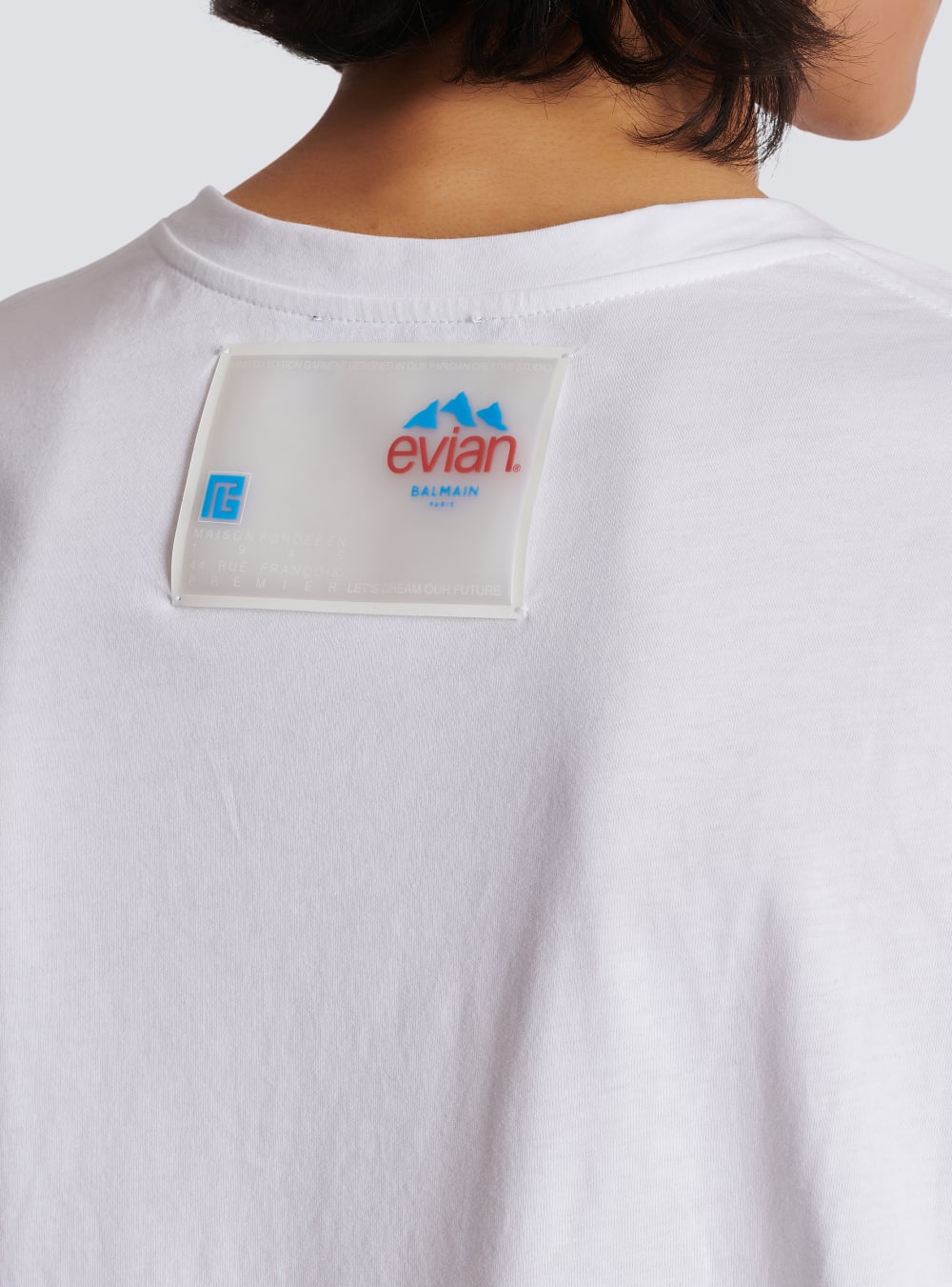 Men's Balmain X Evian-logo T Shirts White | USA s6BACpYc