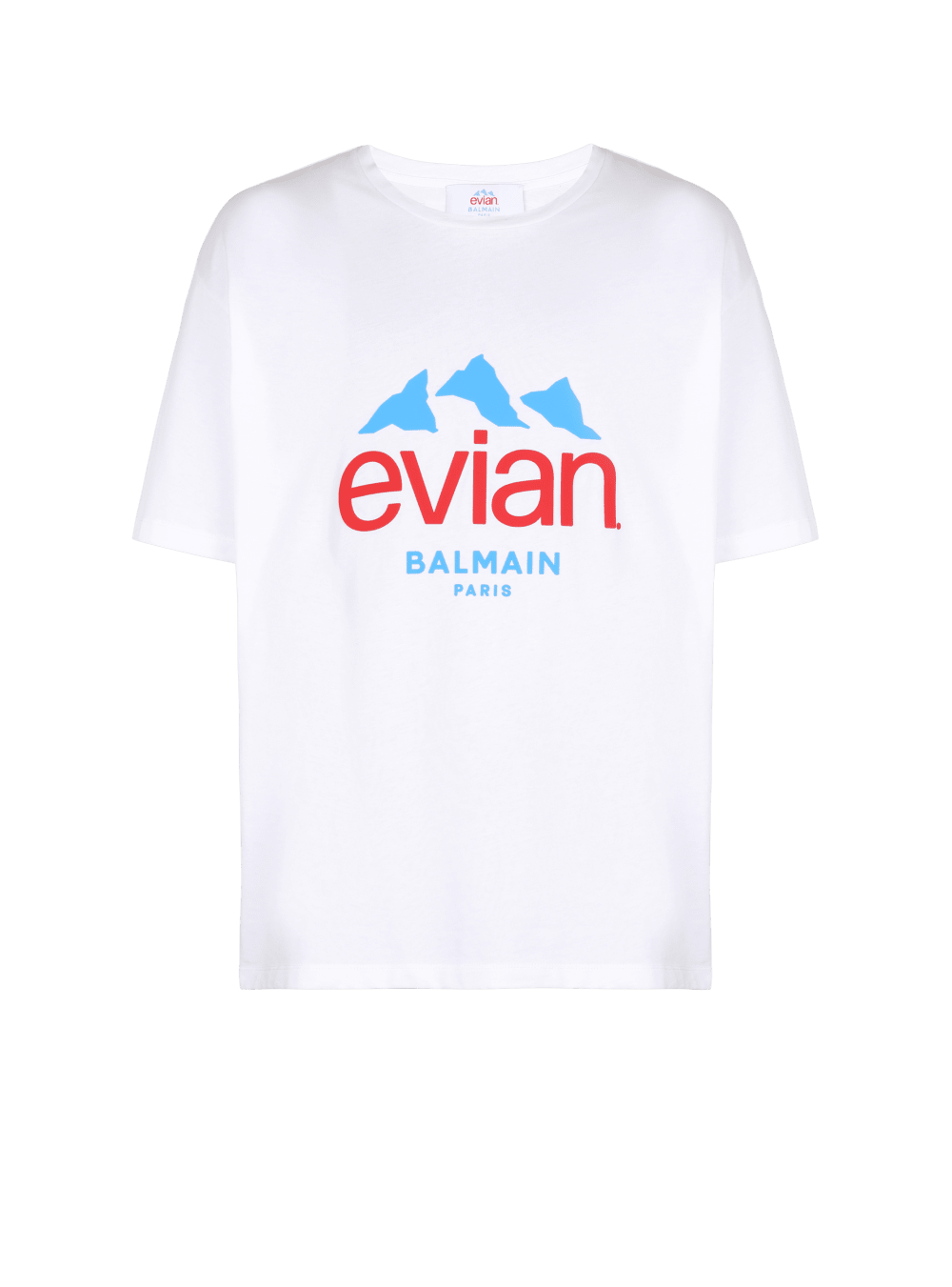 Men\'s Balmain X Evian-logo T Shirts White | USA s6BACpYc