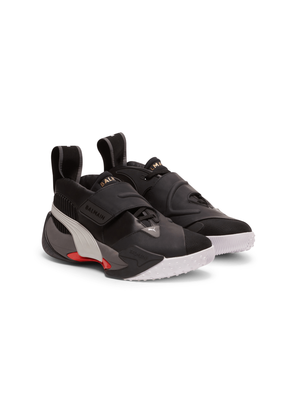 Men's Balmain X Puma-Court Sneakers Black | USA wwXuob3h