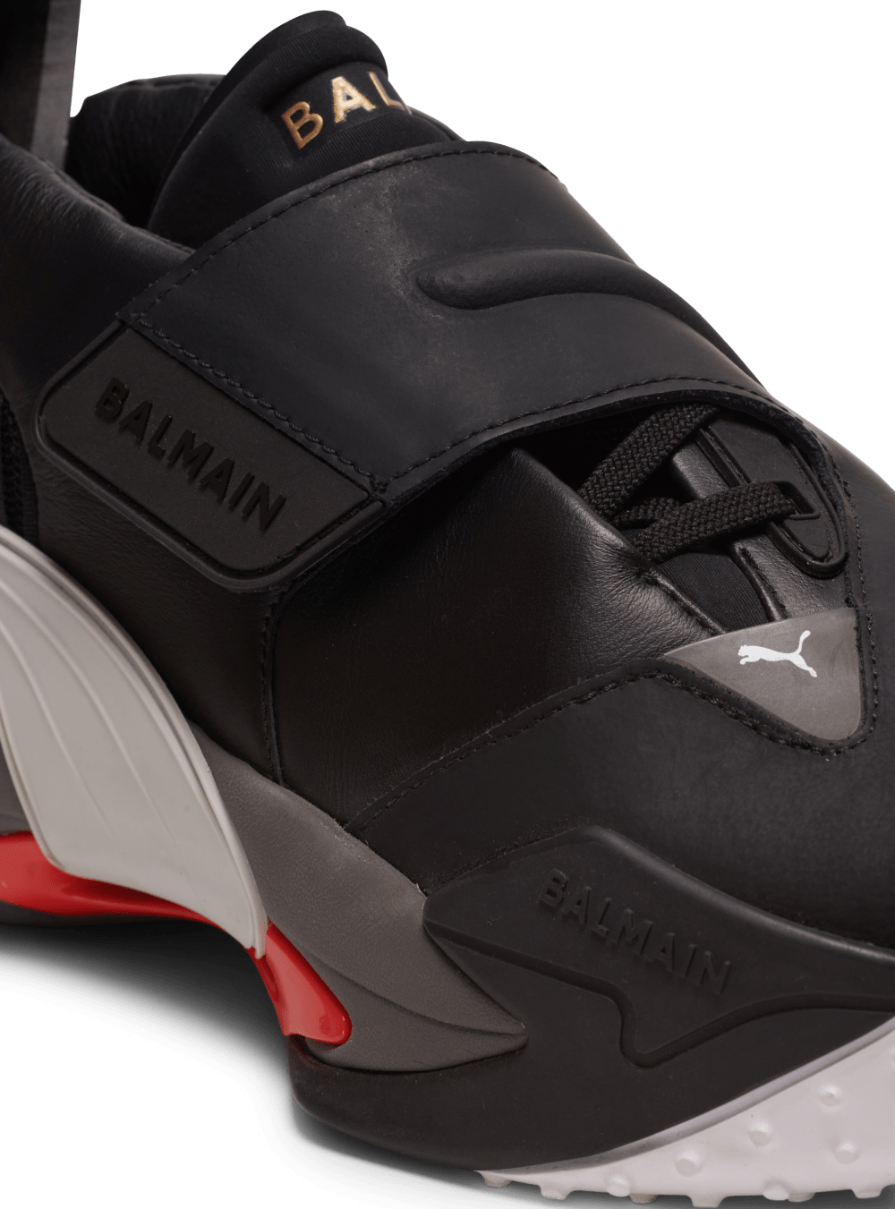 Men's Balmain X Puma-Court Sneakers Black | USA wwXuob3h