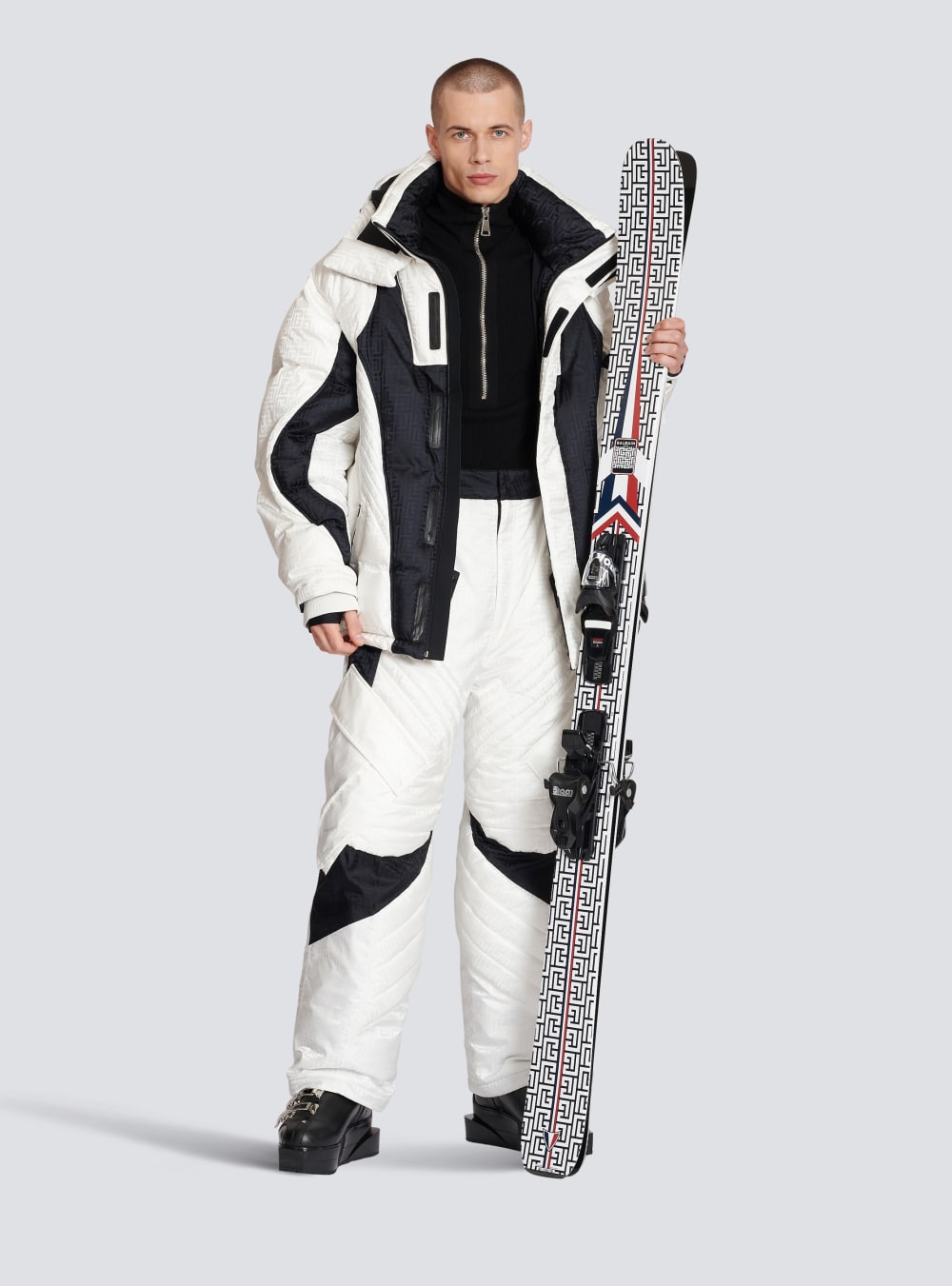 Men's Balmain X Rossignol-Monogram Ski With Straps Trousers White | USA eJ7oRfiI