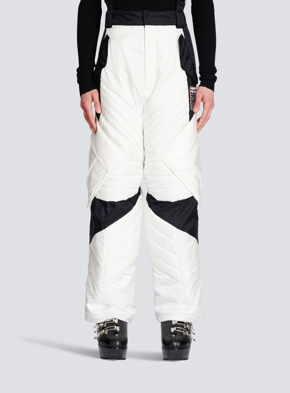 Men's Balmain X Rossignol-Monogram Ski With Straps Trousers White | USA eJ7oRfiI