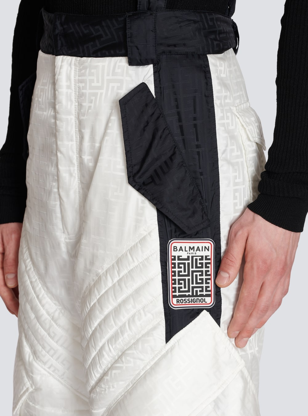 Men's Balmain X Rossignol-Monogram Ski With Straps Trousers White | USA eJ7oRfiI