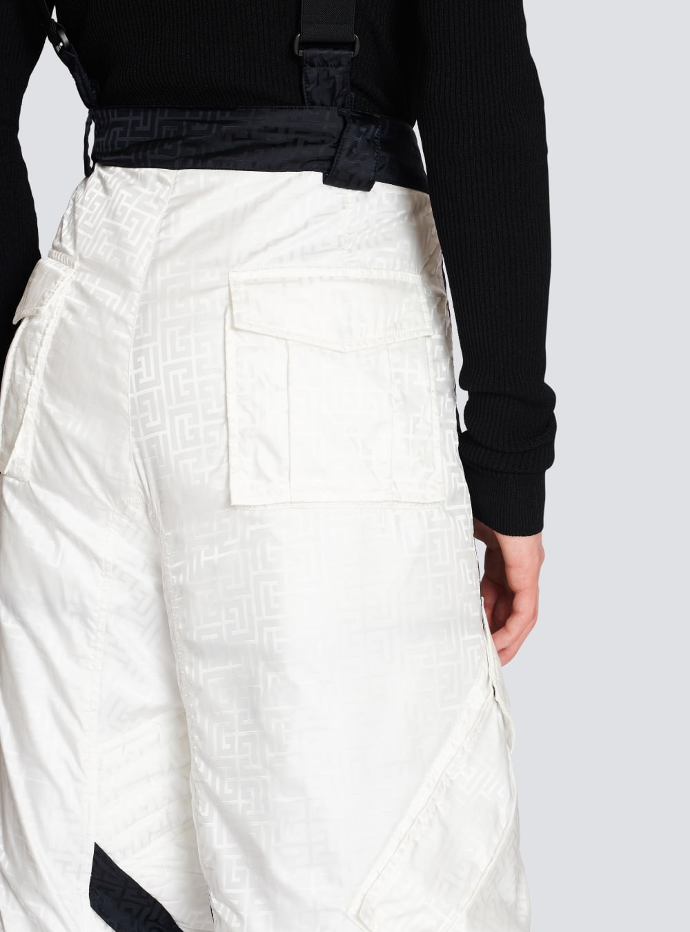 Men's Balmain X Rossignol-Monogram Ski With Straps Trousers White | USA eJ7oRfiI