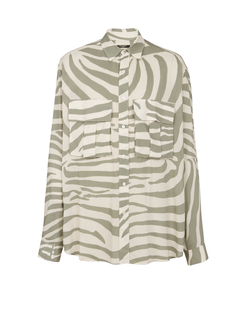 Men\'s Balmain Zebra Print Shirts Khaki | USA oHZXx6KF