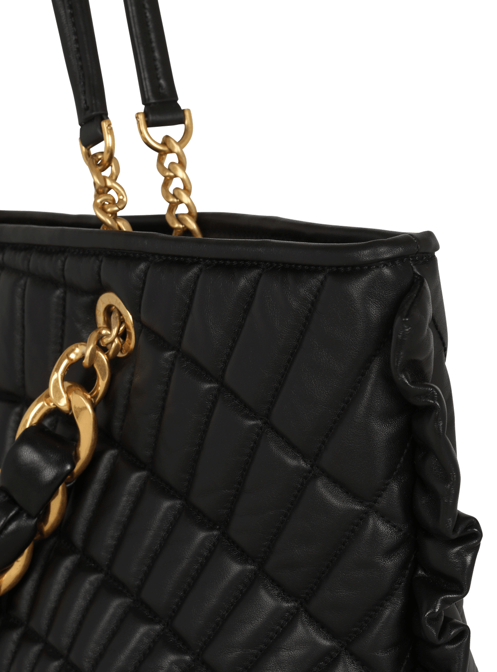 Women's Balmain 1945 Soft In Quilted Leather Tote Bags Black | USA zrFCaSkv