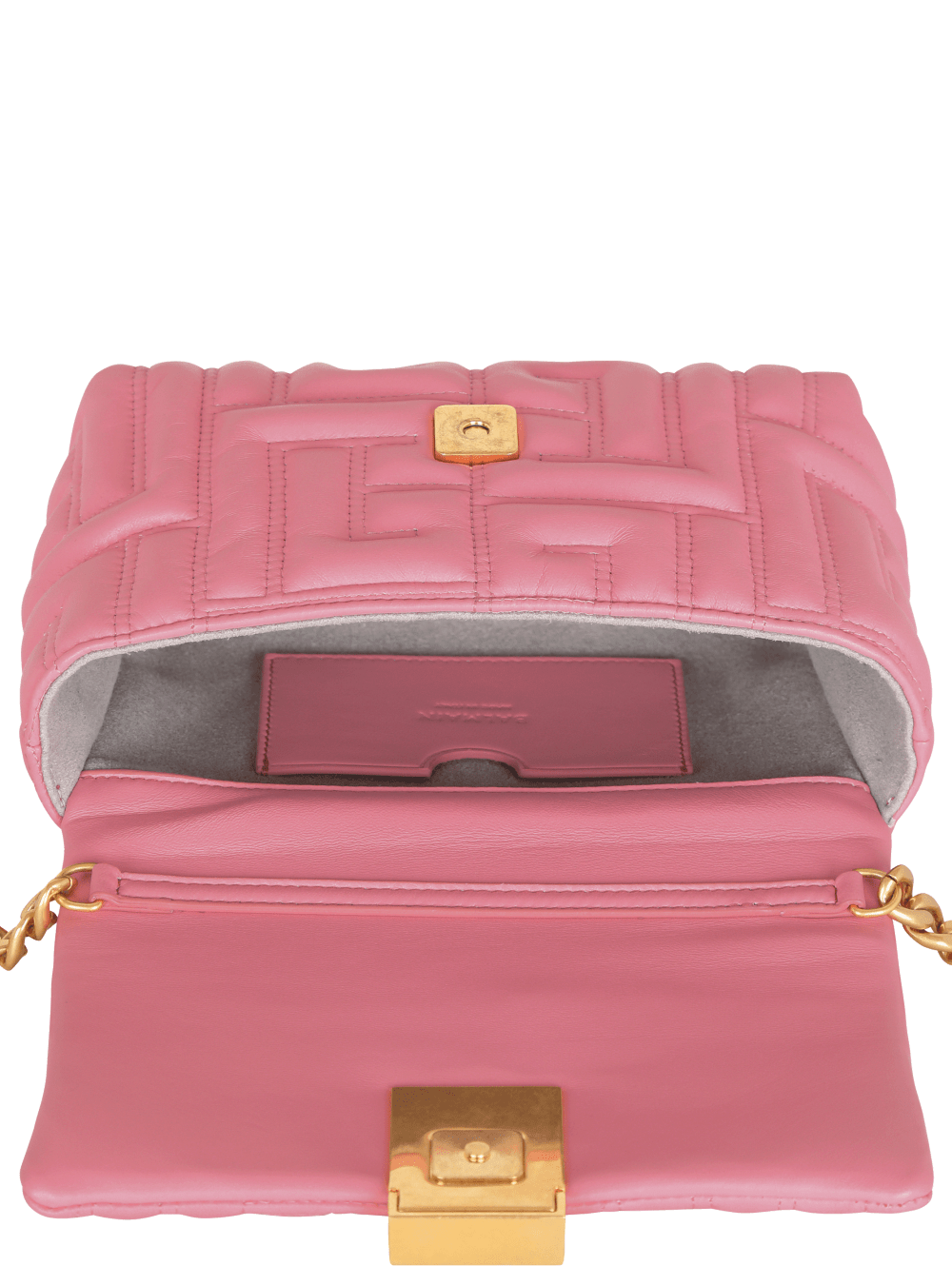 Women's Balmain 1945 Soft Mini In Quilted Leather Crossbody Bags Pink | USA WW4PVarM