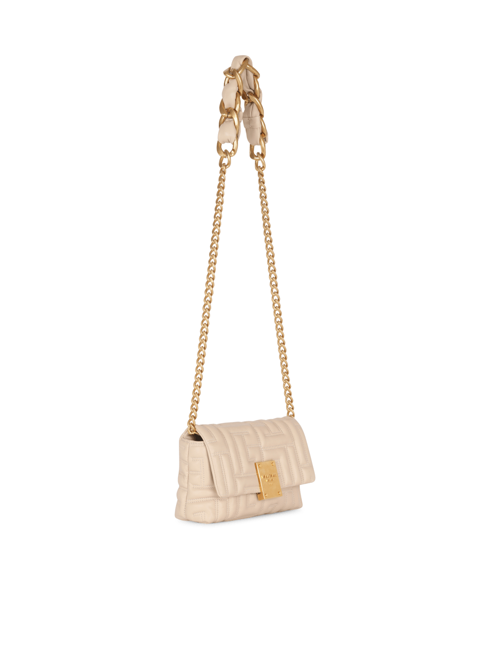 Women's Balmain 1945 Soft Mini In Quilted Leather Crossbody Bags Beige | USA kKI4RQEx