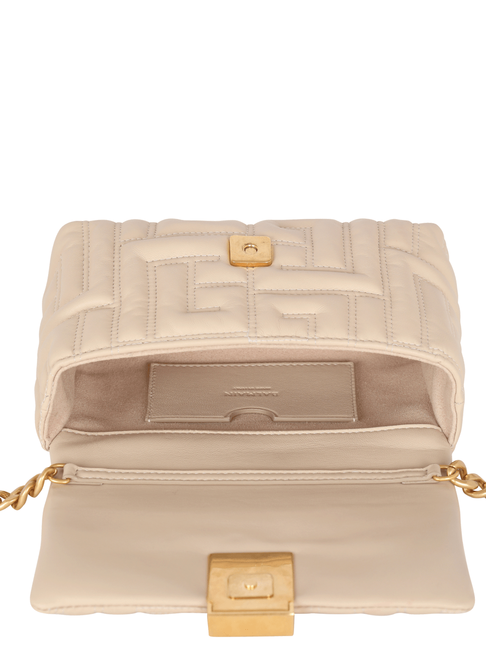 Women's Balmain 1945 Soft Mini In Quilted Leather Crossbody Bags Beige | USA kKI4RQEx